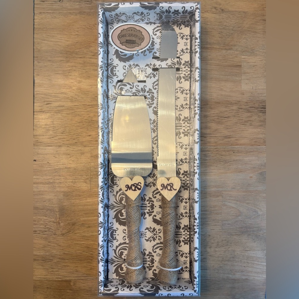 Stainless Steel Cake Server and Knife Set